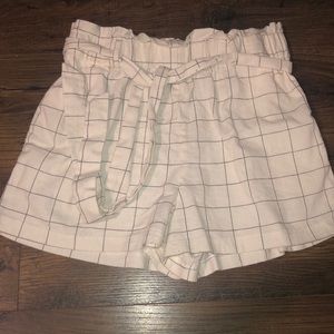 White and black grid shorts from Papaya